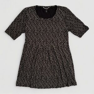 Isabella Oliver Maternity Tunic Top Dress – Size 2 Black with Ivory Spot Print